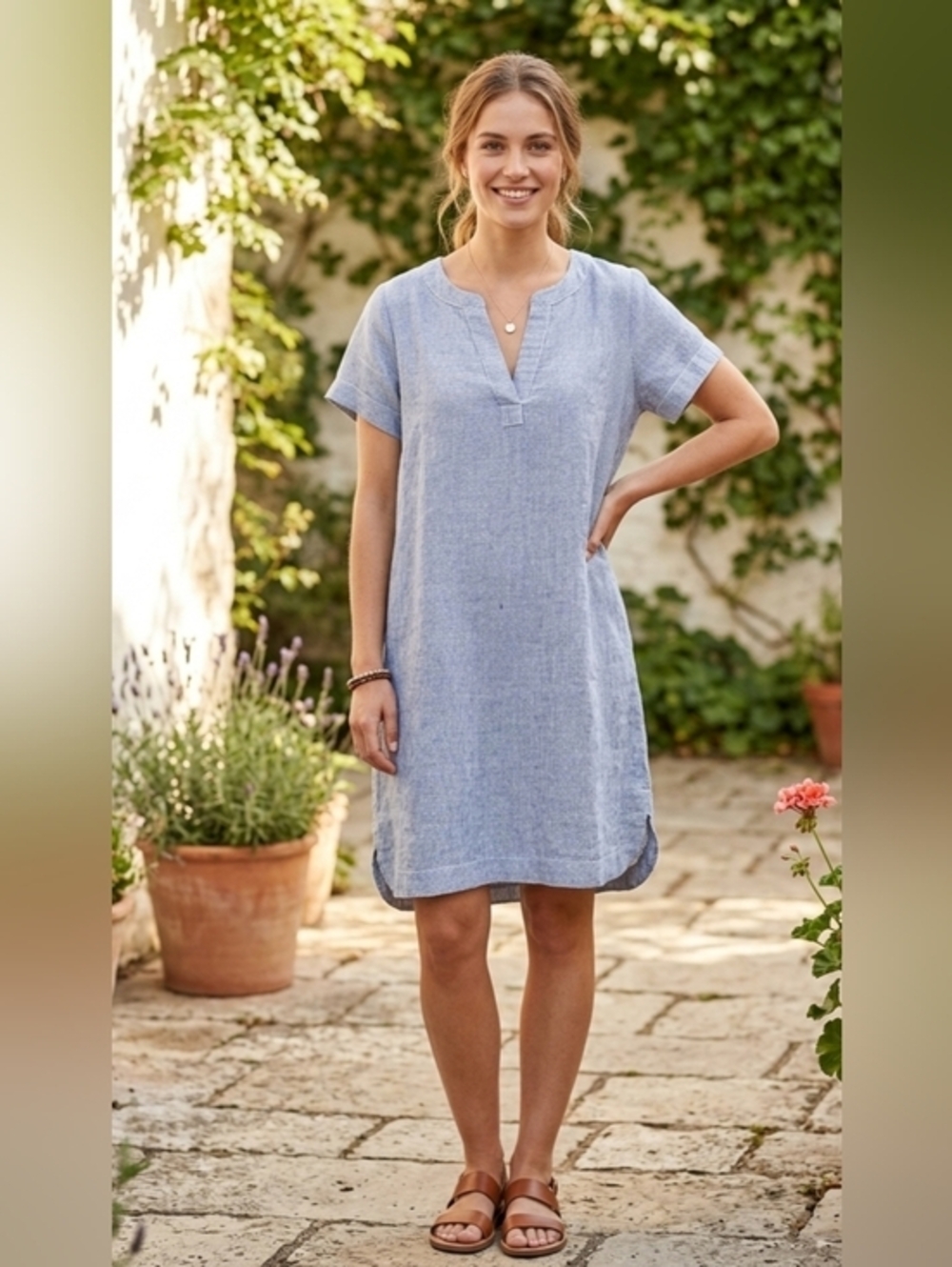 Tahari Casual 100% Linen Dress Size XL NWOT